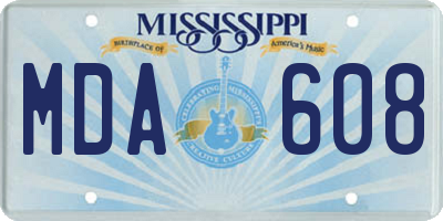 MS license plate MDA608