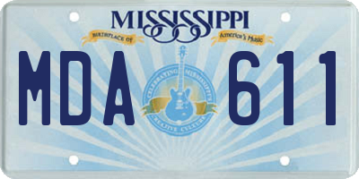MS license plate MDA611