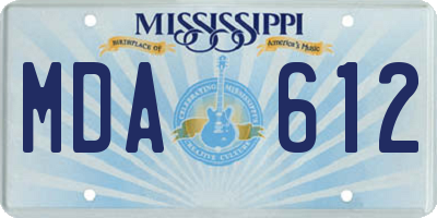 MS license plate MDA612