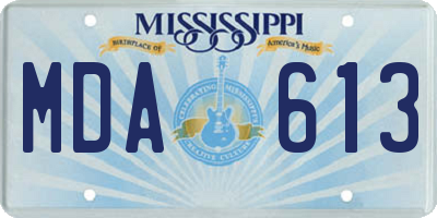 MS license plate MDA613