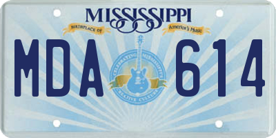 MS license plate MDA614
