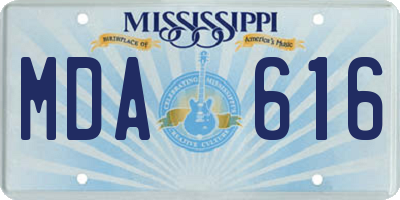 MS license plate MDA616