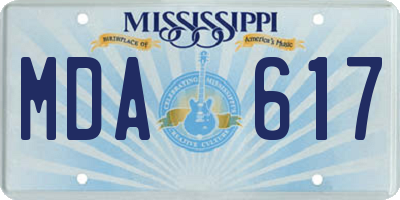 MS license plate MDA617