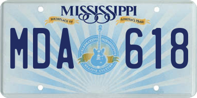 MS license plate MDA618