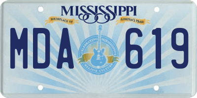 MS license plate MDA619