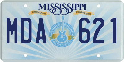 MS license plate MDA621