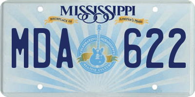 MS license plate MDA622