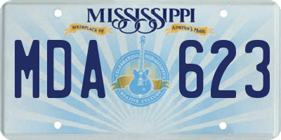 MS license plate MDA623