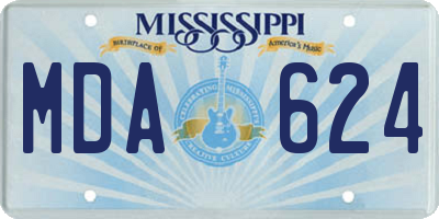 MS license plate MDA624