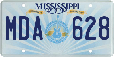 MS license plate MDA628