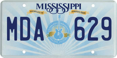 MS license plate MDA629