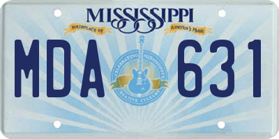 MS license plate MDA631