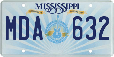 MS license plate MDA632