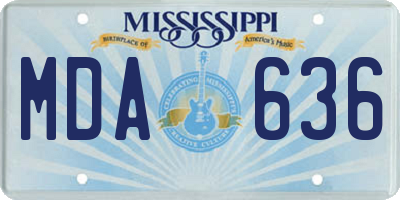 MS license plate MDA636