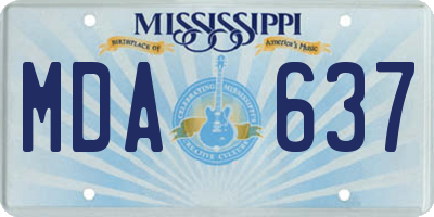 MS license plate MDA637