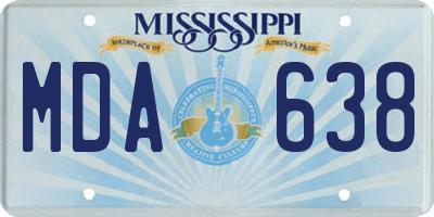 MS license plate MDA638