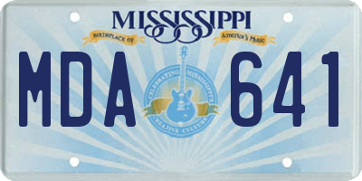 MS license plate MDA641
