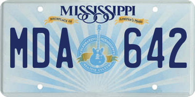 MS license plate MDA642