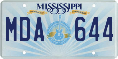 MS license plate MDA644