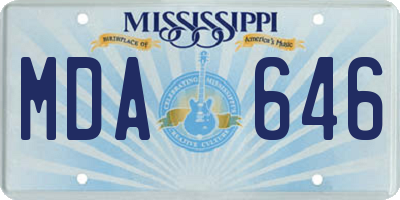 MS license plate MDA646