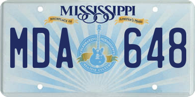 MS license plate MDA648