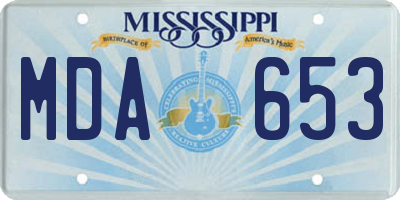 MS license plate MDA653