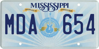 MS license plate MDA654