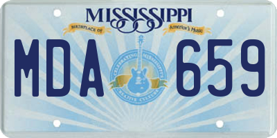 MS license plate MDA659