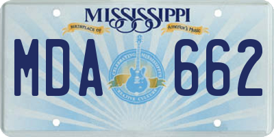 MS license plate MDA662