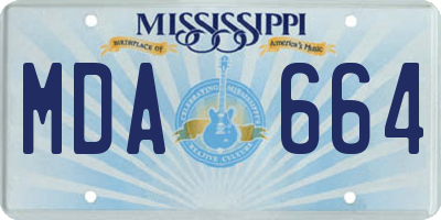 MS license plate MDA664