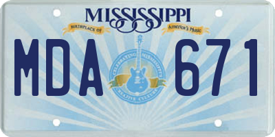 MS license plate MDA671
