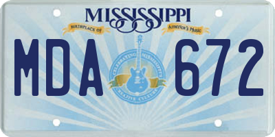 MS license plate MDA672