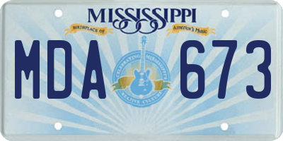 MS license plate MDA673