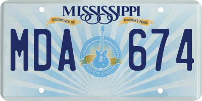 MS license plate MDA674