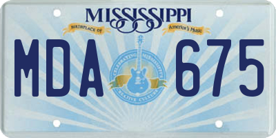 MS license plate MDA675