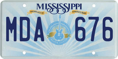 MS license plate MDA676