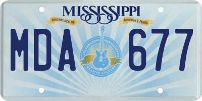 MS license plate MDA677