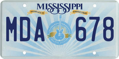 MS license plate MDA678