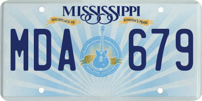 MS license plate MDA679