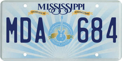 MS license plate MDA684