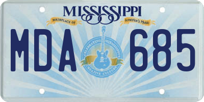 MS license plate MDA685