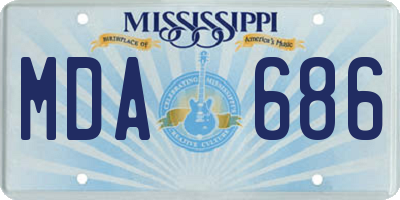 MS license plate MDA686