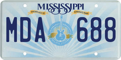 MS license plate MDA688