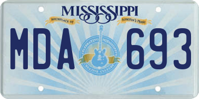 MS license plate MDA693