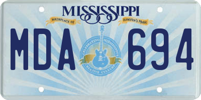 MS license plate MDA694