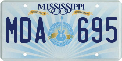 MS license plate MDA695