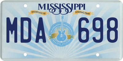 MS license plate MDA698