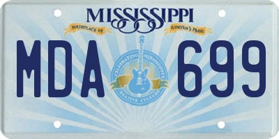MS license plate MDA699
