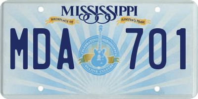 MS license plate MDA701