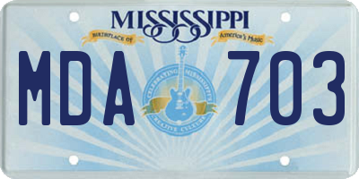 MS license plate MDA703